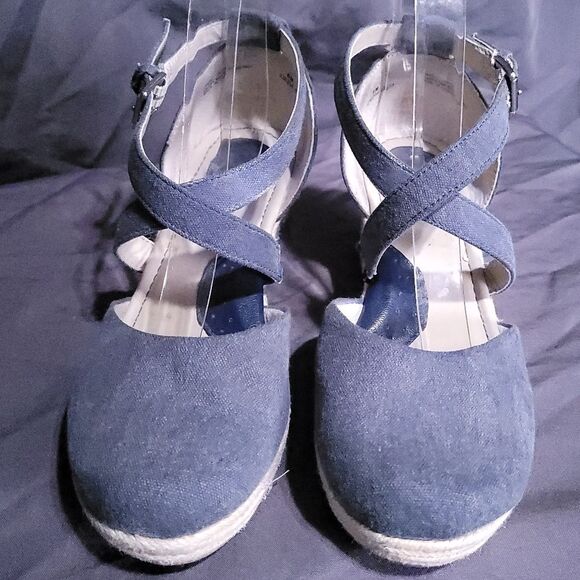 BOC Women's Bree Espadrille Wedge Sandals Size 8 Dark Blue Canvas - Picture 4 of 14